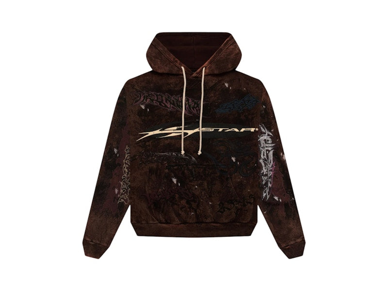 Hellstar Graffiti Hoodie Brown