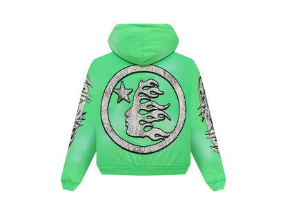 Hellstar Graffiti Zip-Up Green
