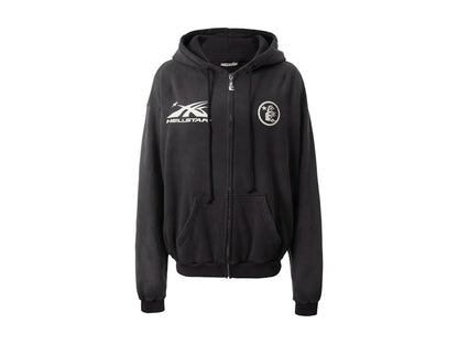 Hellstar HS Logo Zip-Up Hoodie Black