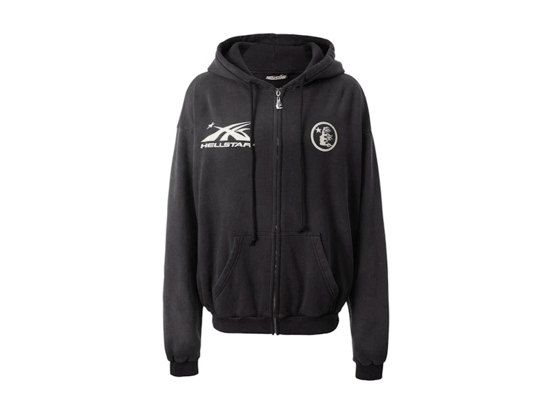 Hellstar HS Logo Zip-Up Hoodie Black