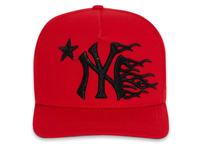 Hellstar NY Snapback Hat Red/Black