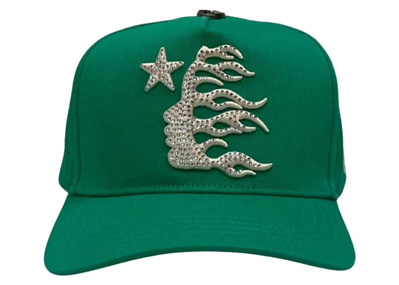 Hellstar OG Logo Rhinestone Cap Green