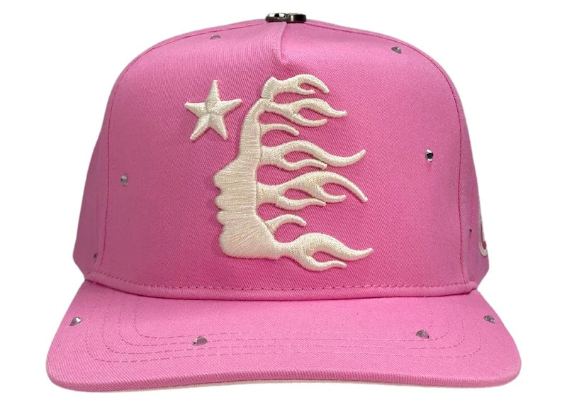 Hellstar OG Logo Rhinestone Snapback Hat Pink