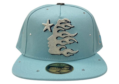 Hellstar OG Logo Rhinestones 59Fifty Fitted Hat Baby Blue