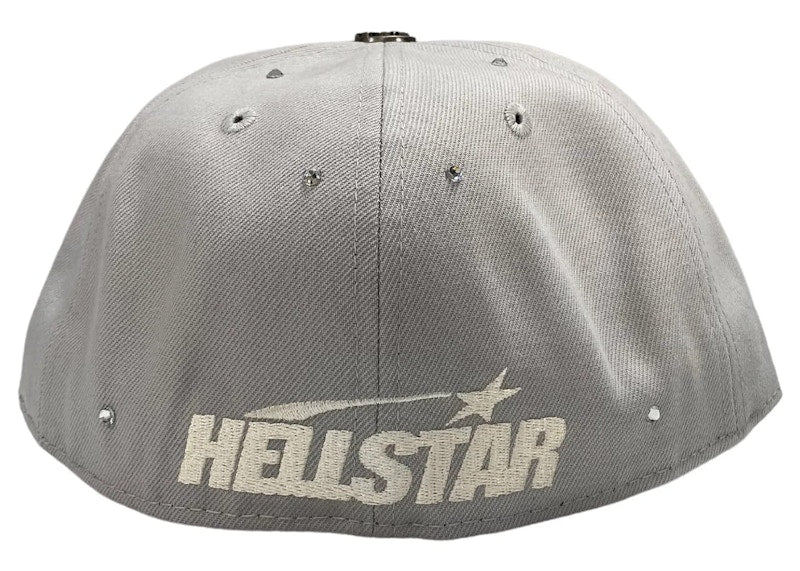 Hellstar OG Logo Rhinestones 59Fifty Fitted Hat Grey