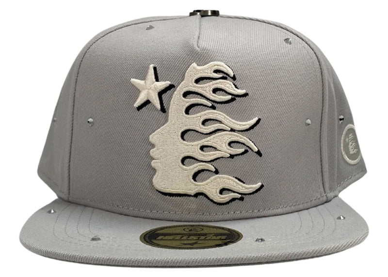 Hellstar OG Logo Rhinestones 59Fifty Fitted Hat Grey
