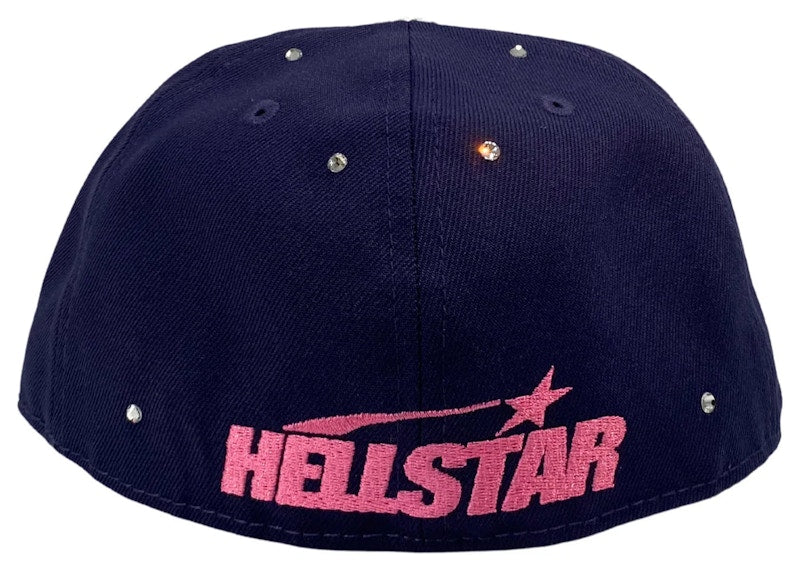 Hellstar OG Logo Rhinestones 59Fifty Fitted Hat Navy