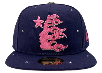 Hellstar OG Logo Rhinestones 59Fifty Fitted Hat Navy