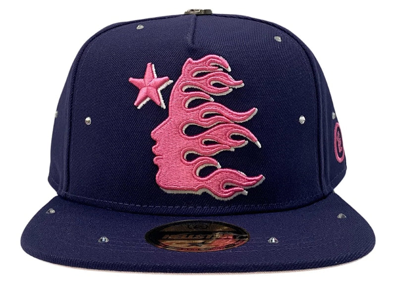 Hellstar OG Logo Rhinestones 59Fifty Fitted Hat Navy