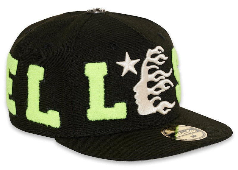Hellstar OG Patch Fitted Hat Black/Neon Green
