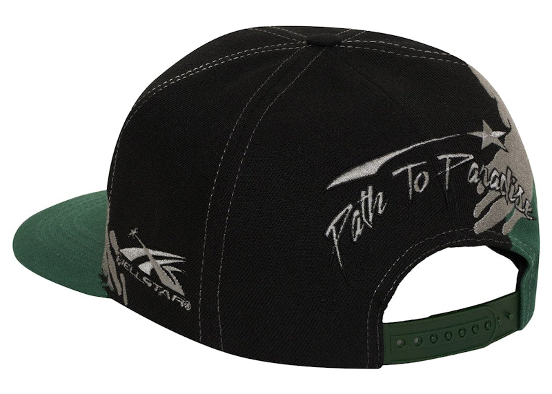 Hellstar Paintbrush Snapback Hat Black/Green