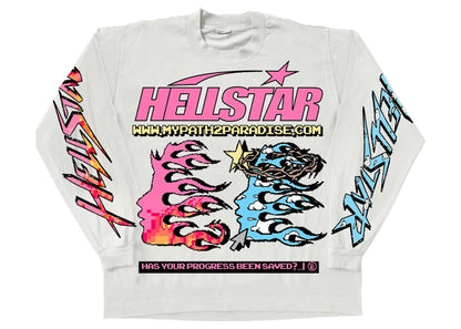 Hellstar Pixel L/S Tee White