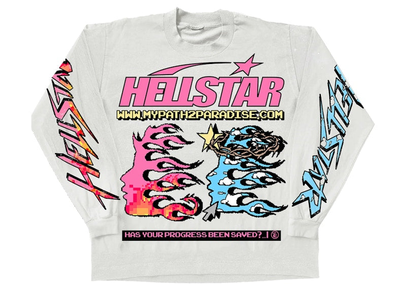Hellstar Pixel L/S Tee White