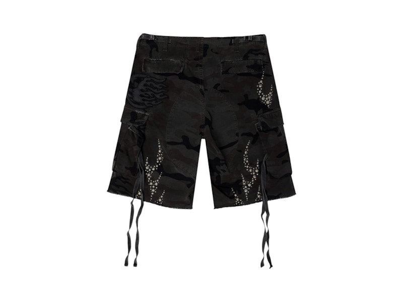 Hellstar Studded Cargo Shorts Camo