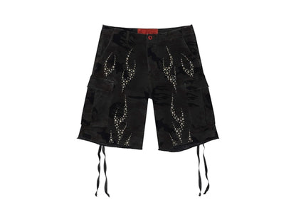 Hellstar Studded Cargo Shorts Camo