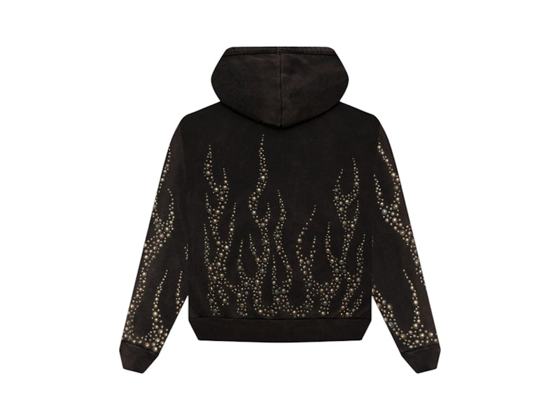 Hellstar Studded Flame Zip-Up Black