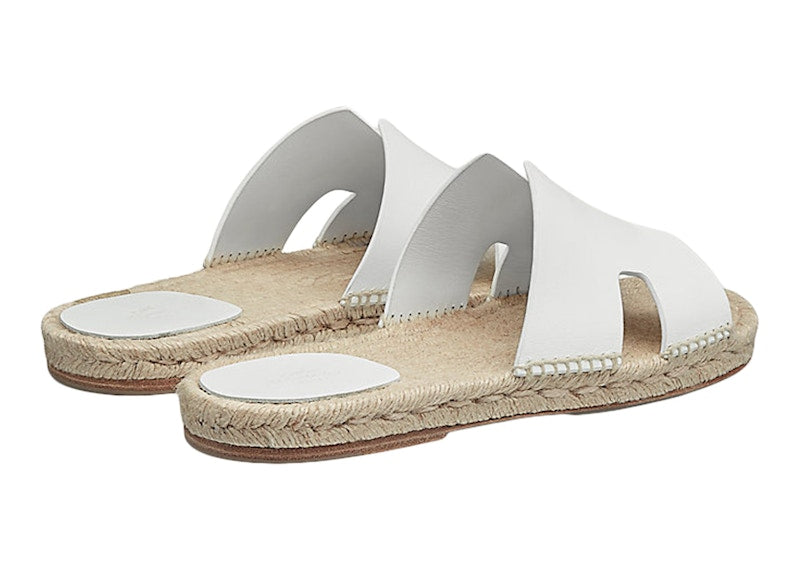 Hermes Antigua Espadrille Blanc Calfskin Leather