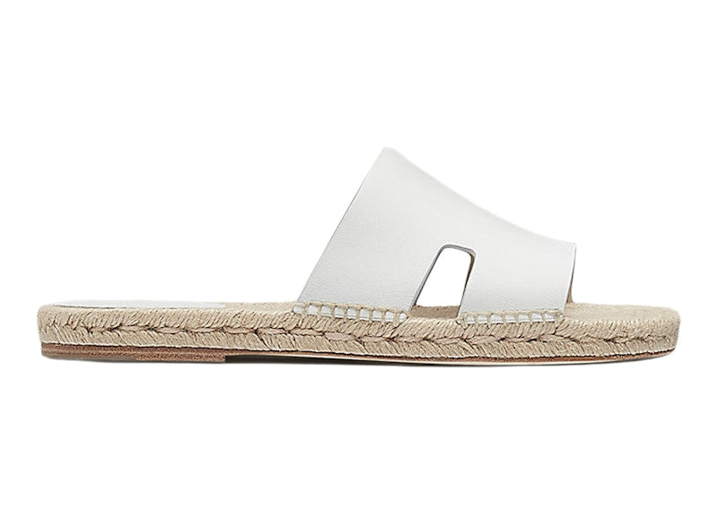 Hermes Antigua Espadrille Blanc Calfskin Leather