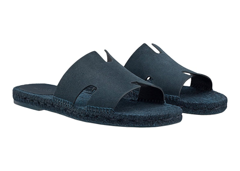 Hermes Antigua Espadrille Denim Fonce Suede Goatskin