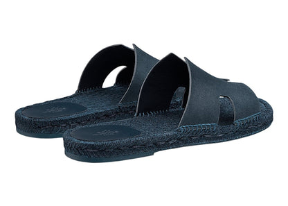 Hermes Antigua Espadrille Denim Fonce Suede Goatskin