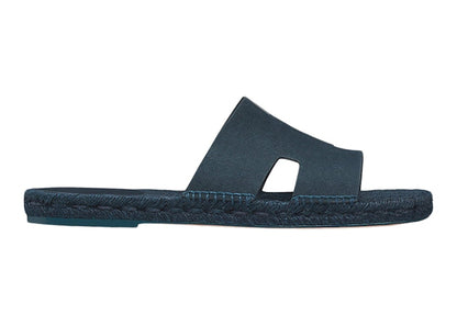 Hermes Antigua Espadrille Denim Fonce Suede Goatskin