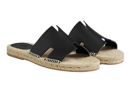 Hermes Antigua Espadrille Nior Calfskin Leather