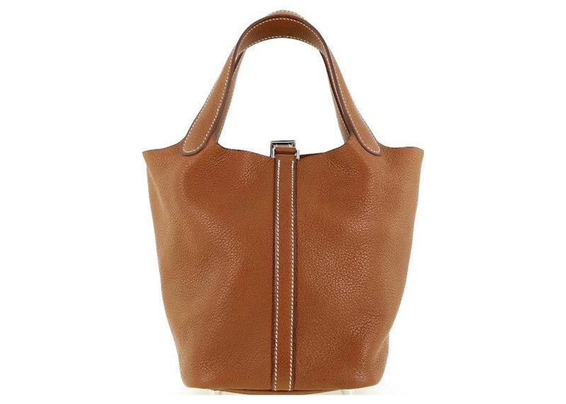 Hermes Bag Picotin 18 Lock Clemence Leather Gold