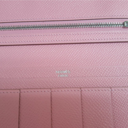 Hermes Bearn Wallet Epsom Palladium Rose Sakura