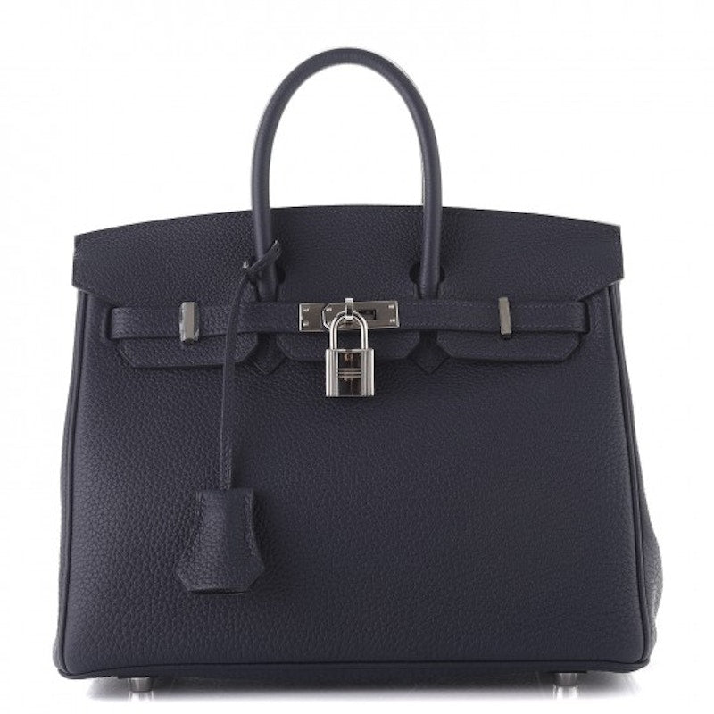 Hermes Birkin Birkin Togo Palladium 25 Bleu Nuit