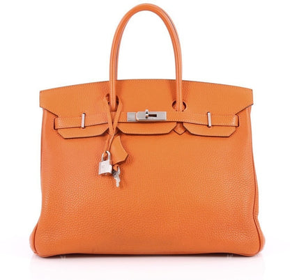 Hermes Birkin Togo Palladium 35 Orange