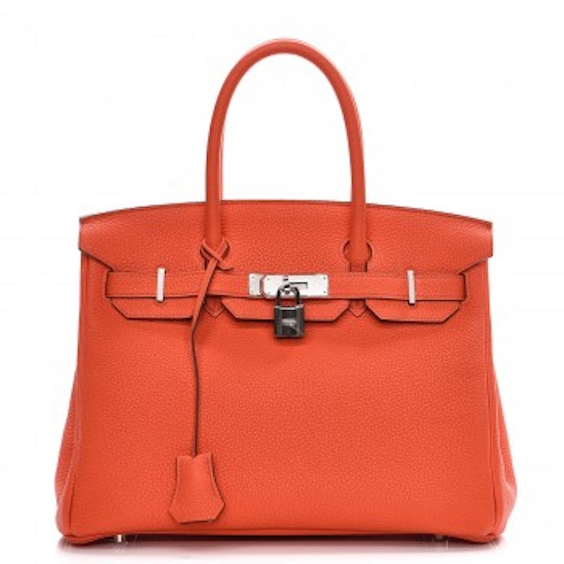 Hermes Birkin Taurillon Clemence 30 Orange Poppy