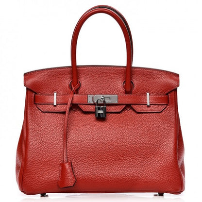 Hermes Birkin Taurillon Clemence 30 Rouge Casaque