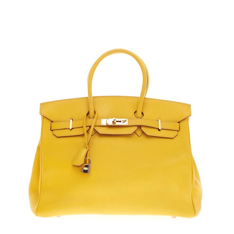 Hermes Birkin Taurillon Clemence 35 Jaune