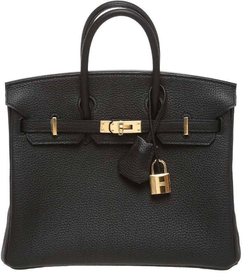 Hermes Birkin Togo 25 Gold-tone Noir