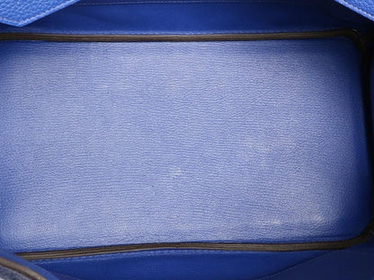 Hermes Birkin Togo 35 Silver-tone Bleu Electrique