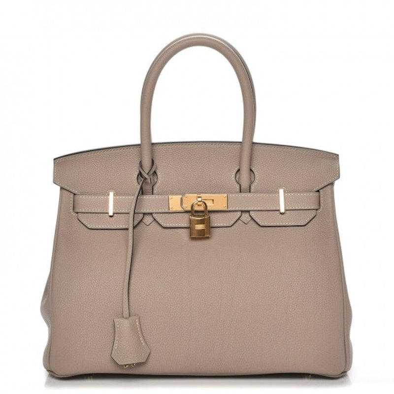 Hermes Birkin Togo Gold Plated 30 Gris Tourterelle