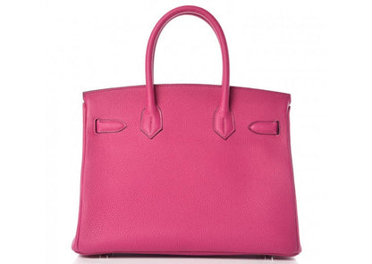 Hermes Birkin Togo Palladium 30 Rose Pourpre