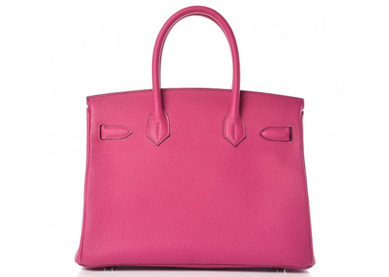 Hermes Birkin Togo Palladium 30 Rose Pourpre