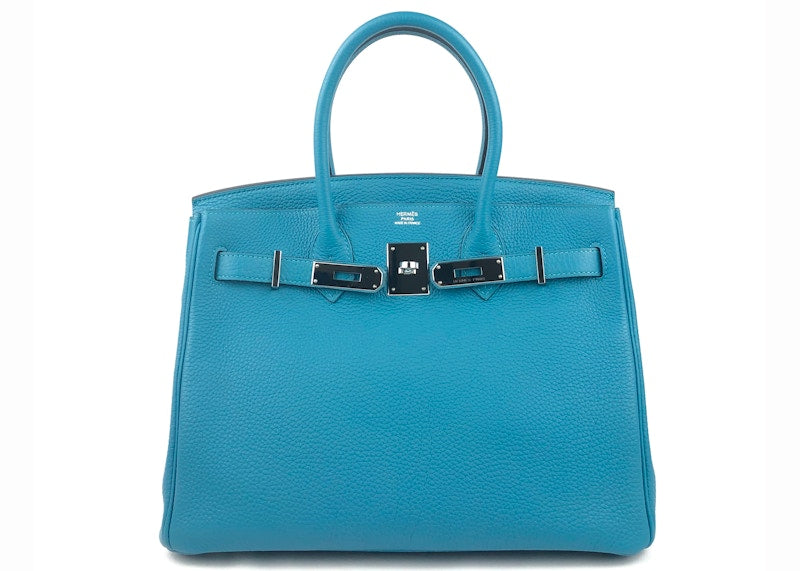 Hermes Birkin Togo Palladium 30 Turquoise