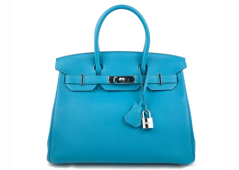 Hermes Birkin Togo Palladium 30 Turquoise