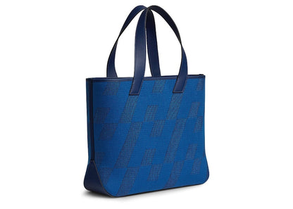 Hermes Cabas H en Biais 40 bag Bleu France/Noir/Bleu Saphir