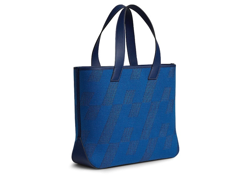 Hermes Cabas H en Biais 40 bag Bleu France/Noir/Bleu Saphir