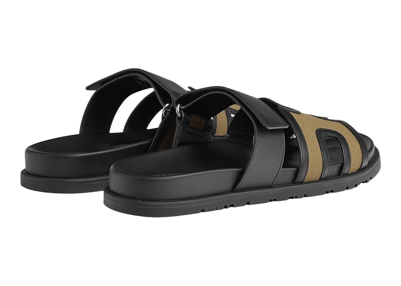 Hermes Chypre Sandal Kaki Nior Canvas (M)
