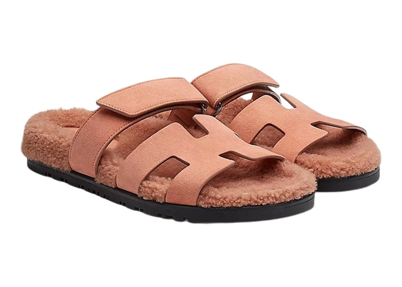 Hermes Chypre Sandal Rose Aube Suede Wookskin (Women's)
