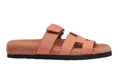 Hermes Chypre Sandal Rose Aube Suede Wookskin (Women's)