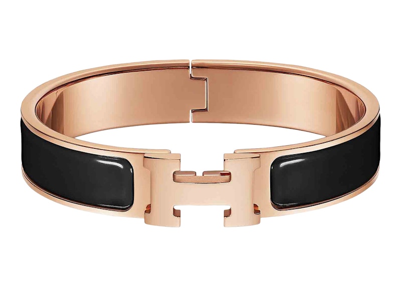 Hermes Clic H Bracelet PM Rose Gold-tone Black