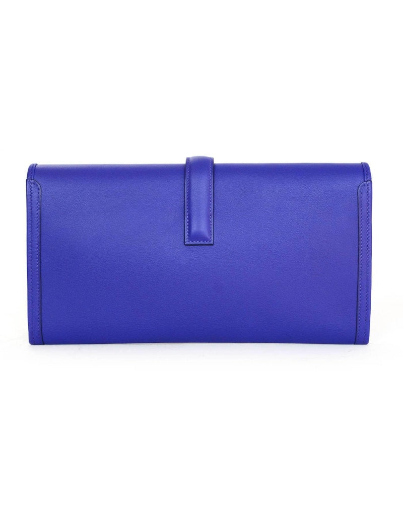 Hermes Jige Elan Clutch Swift 29 Bleu Electrique