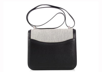 Hermes Constance Swift Toile Palladium 24 Noir