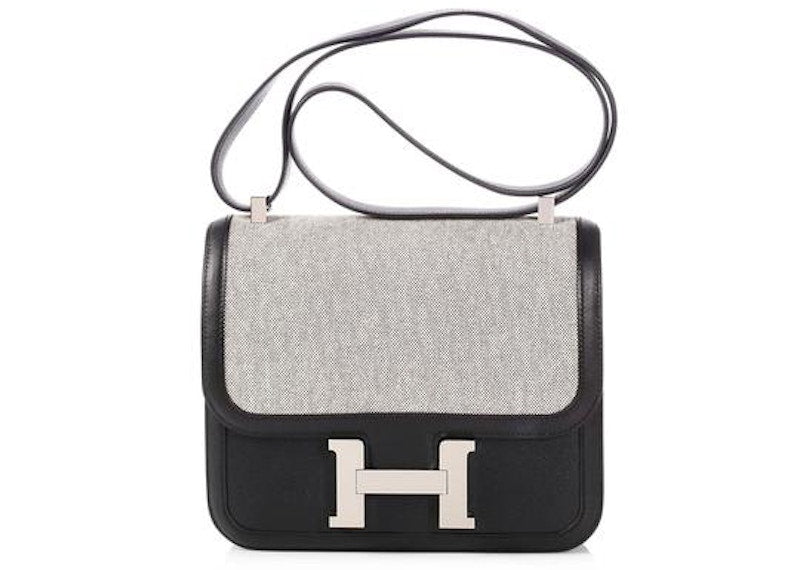 Hermes Constance Swift Toile Palladium 24 Noir