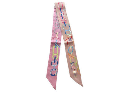 Hermes Do Re Boucles Twilly Rose Poudre/Bleu/Multicolore